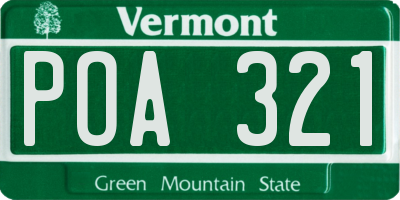 VT license plate POA321