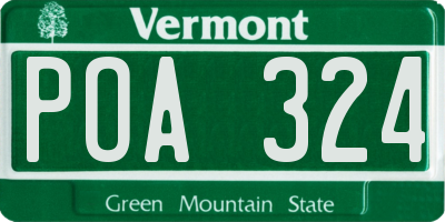 VT license plate POA324