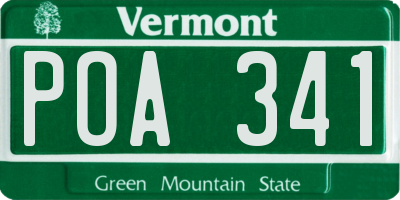 VT license plate POA341