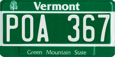 VT license plate POA367