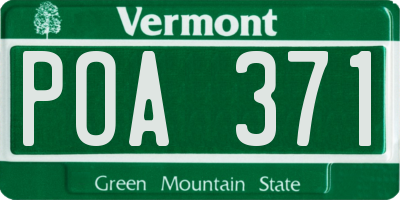 VT license plate POA371