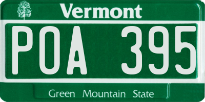 VT license plate POA395
