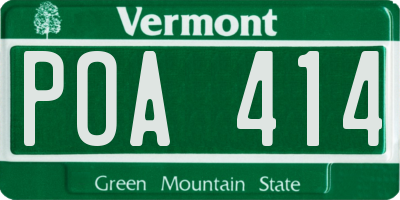 VT license plate POA414