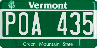 VT license plate POA435