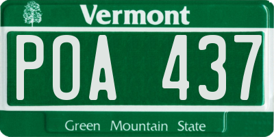 VT license plate POA437