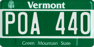 VT license plate POA440