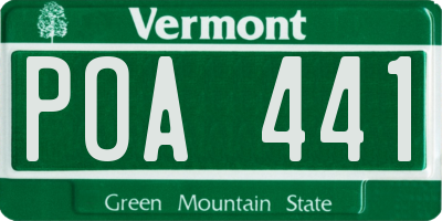 VT license plate POA441