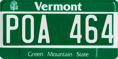 VT license plate POA464