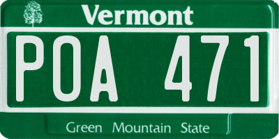 VT license plate POA471