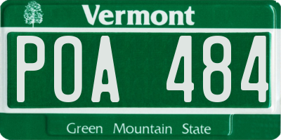 VT license plate POA484
