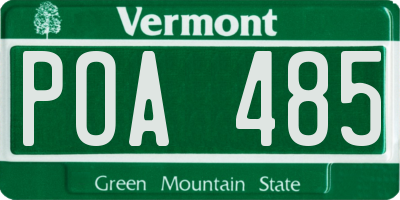 VT license plate POA485