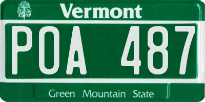 VT license plate POA487