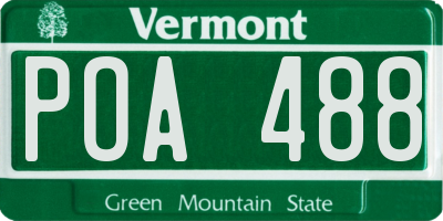 VT license plate POA488