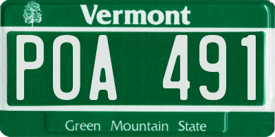 VT license plate POA491