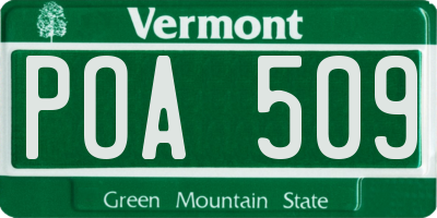 VT license plate POA509