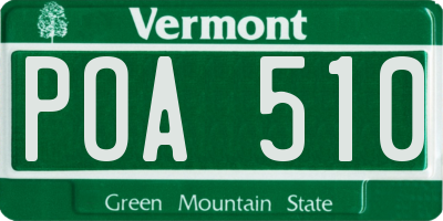 VT license plate POA510