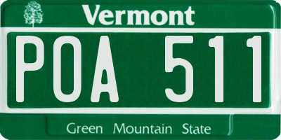 VT license plate POA511