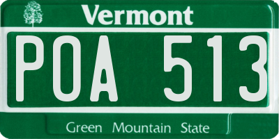 VT license plate POA513