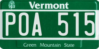 VT license plate POA515