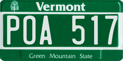 VT license plate POA517