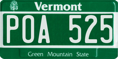 VT license plate POA525