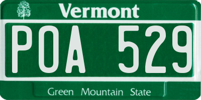 VT license plate POA529