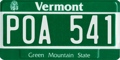 VT license plate POA541