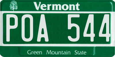VT license plate POA544