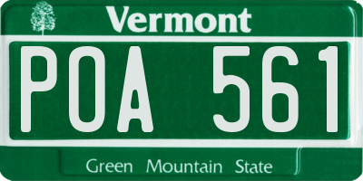 VT license plate POA561