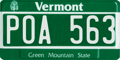 VT license plate POA563