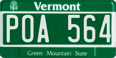 VT license plate POA564