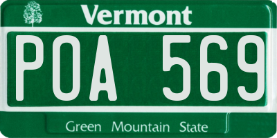 VT license plate POA569