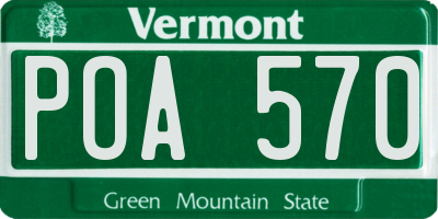 VT license plate POA570