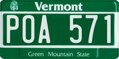VT license plate POA571
