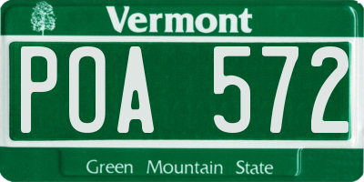 VT license plate POA572