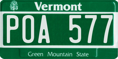 VT license plate POA577