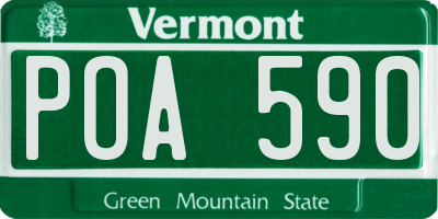 VT license plate POA590