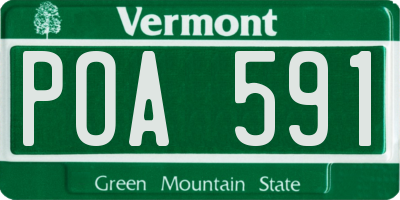 VT license plate POA591
