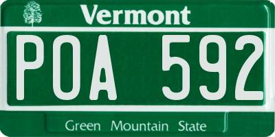 VT license plate POA592