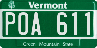 VT license plate POA611