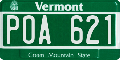 VT license plate POA621
