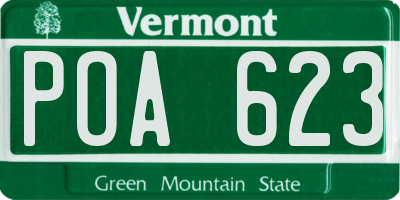 VT license plate POA623