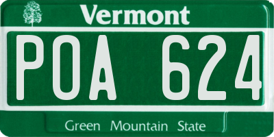 VT license plate POA624