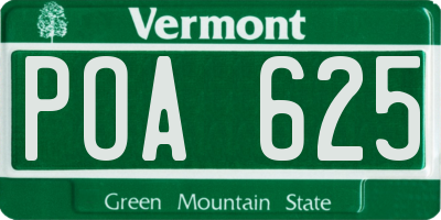 VT license plate POA625