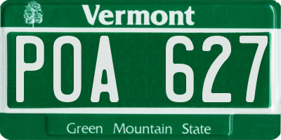 VT license plate POA627