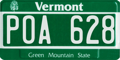 VT license plate POA628