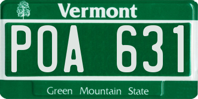 VT license plate POA631