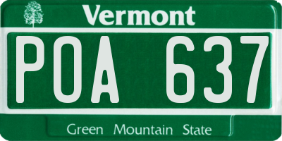 VT license plate POA637