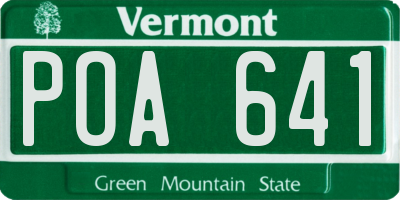 VT license plate POA641