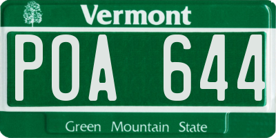 VT license plate POA644